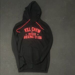 Kill Crew Black Hoodie with Red Boxing Club Design